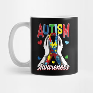 Colorful Autism Awareness Day Puzzle Ribbon Mug